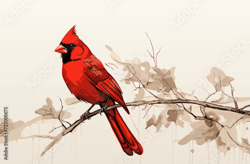 cardinal bird on the branches