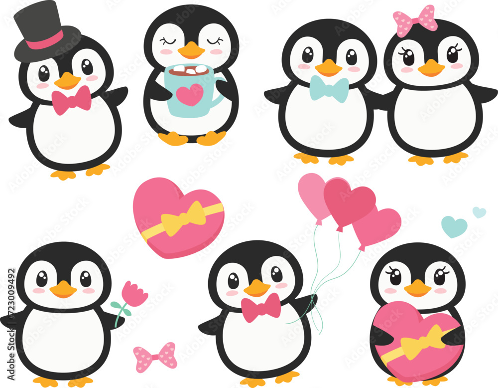 Obraz premium Valentine penguins