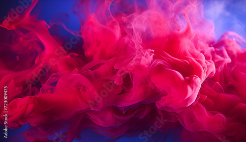 magenta smoke on blue background