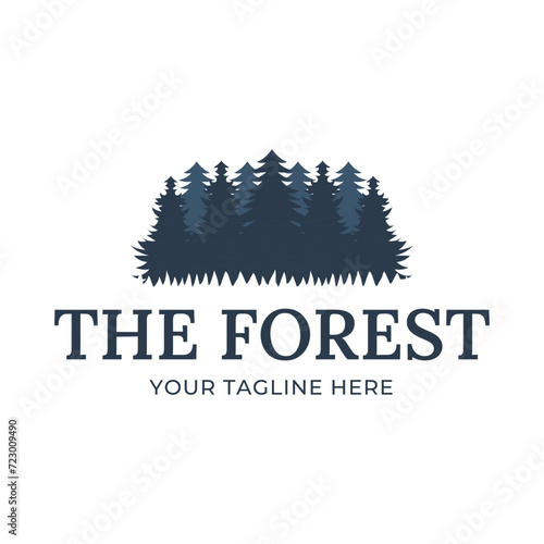 Tree logo design. Pine forest logo vector illustration