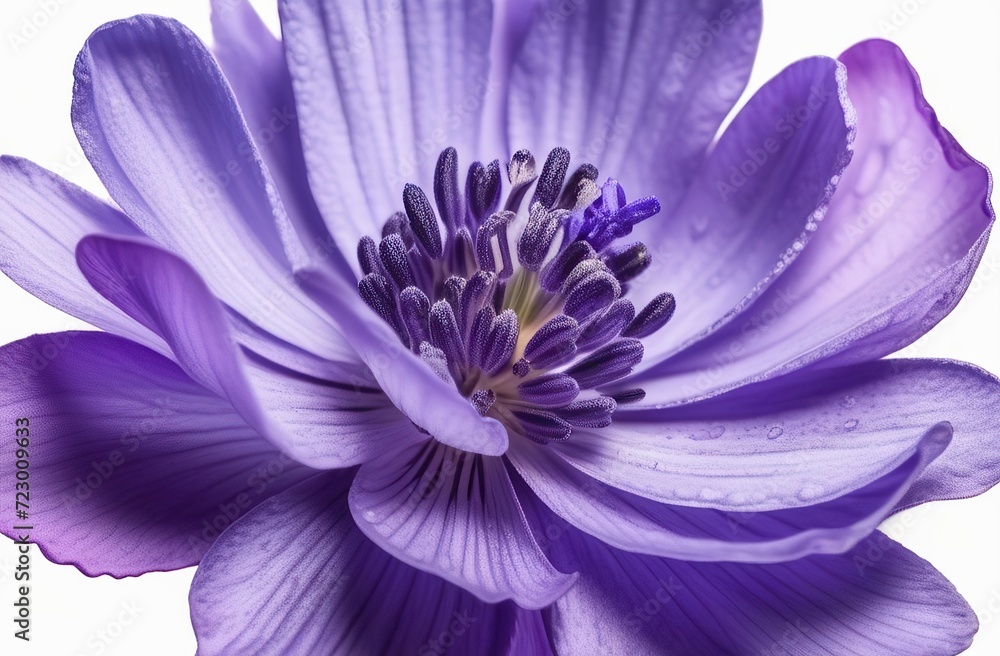 Obraz premium Purple anemone on a white watercolor background