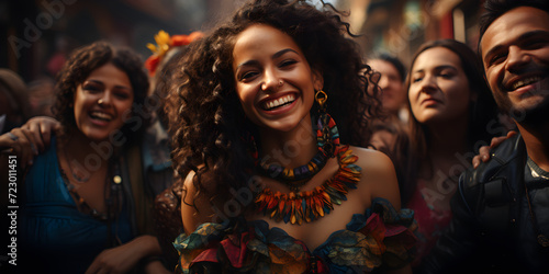 Woman who smiles in Cinco de Mayo festival