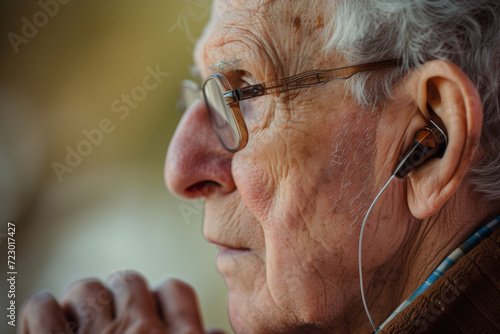 appareil auditif pour personne âgée malentendante photo