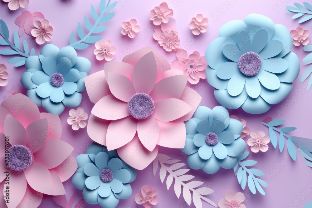 Woman's day background in paper style. woman's day background with flower and leaves. Woman's day background in paper style. woman's day background with flower and leaves.