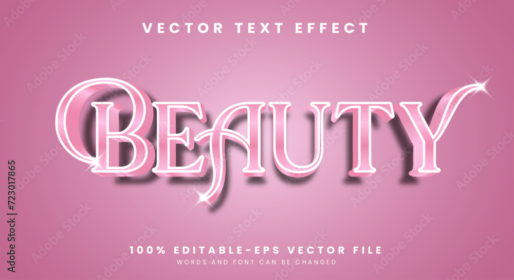 Beauty editable text effect template with cute background vector Beauty editable text effect template with cute background vector