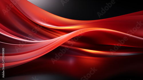 Abstract flowing red waves design with light and shadows.