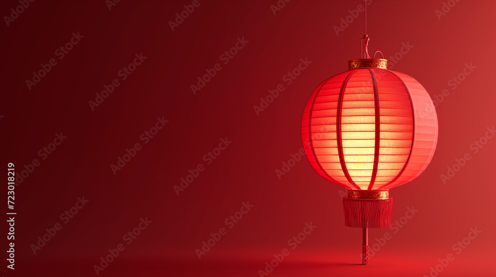 Red Chinese paper lantern on a red background. Red Chinese paper lantern on a red background.