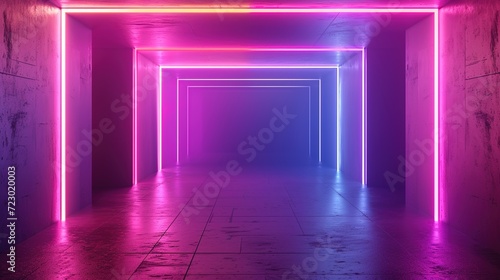 neon lighting that is abstract in an empty environment.