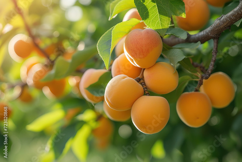 ripe apricots on a tree