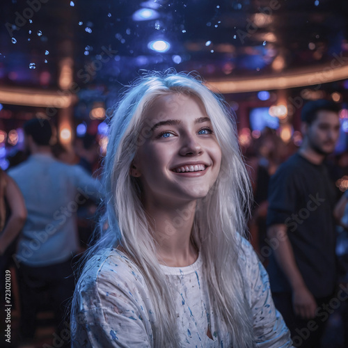 Beautiful girl in a nightclub. 