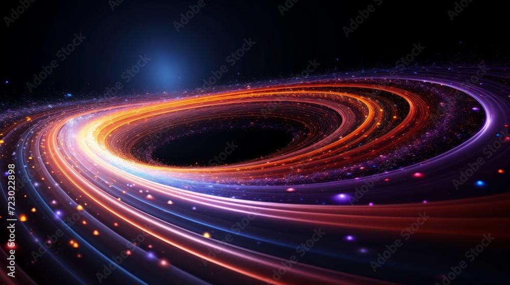 Generative AI illustration of celestial orbits a hypnotic vortex of swirling cosmic dust and stars in deep space Generative AI illustration of celestial orbits a hypnotic vortex of swirling cosmic dust and stars in deep space