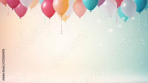Happy birthday background with colorful balloons