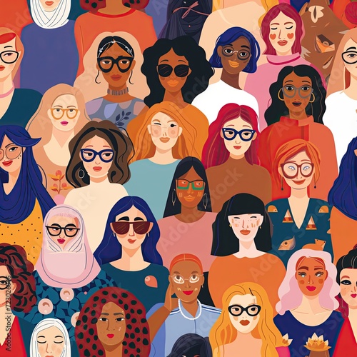 International women day- different women portraits