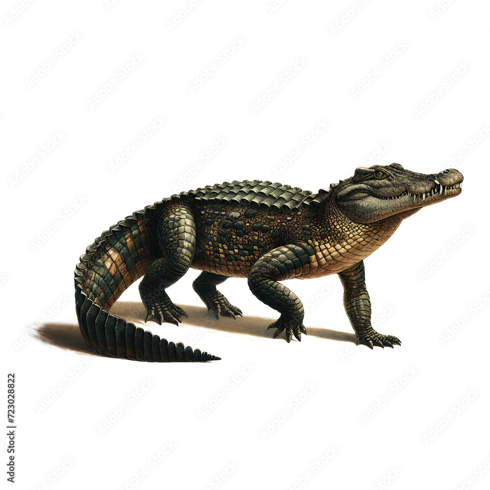 Naklejka premium Vintage Lithography of Nile Crocodile or African Crocodile