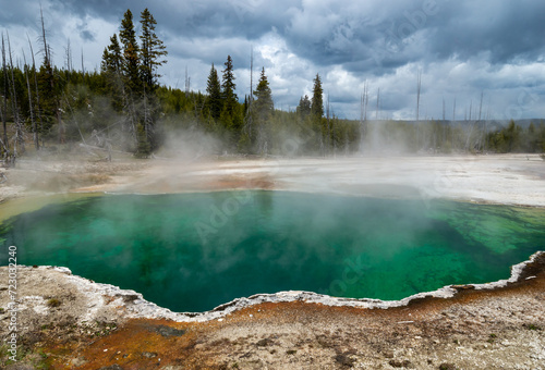 West Thumb Geyser Basin in Yellowstone National Park  USA