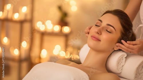 Rejuvenating Massage Experience, Young Woman in Spa Salon