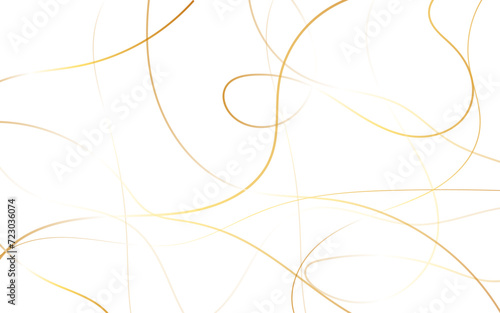 Golden scribble line art. Abstract geometric pattern. Vector illustration