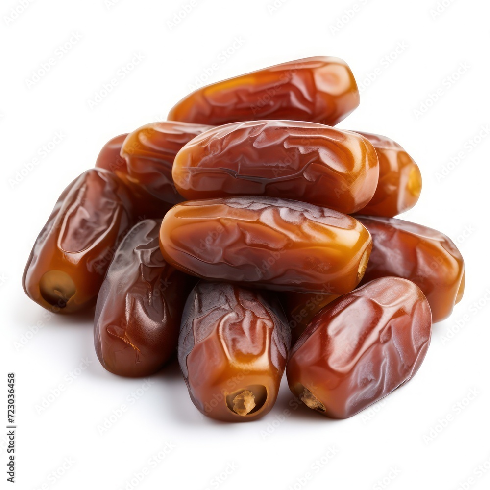 Pile of gresh organic medjool dates isolated on white background, Islamic ramadan islam iftar food for breaking fast sunnah Pile of gresh organic medjool dates isolated on white background, Islamic ramadan islam iftar food for breaking fast sunnah