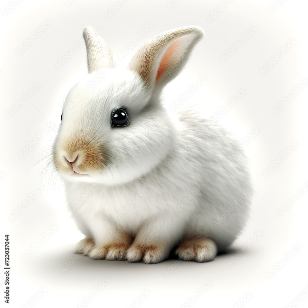 Charming White Wonderland with a Cute Rabbit Charming White Wonderland with a Cute Rabbit