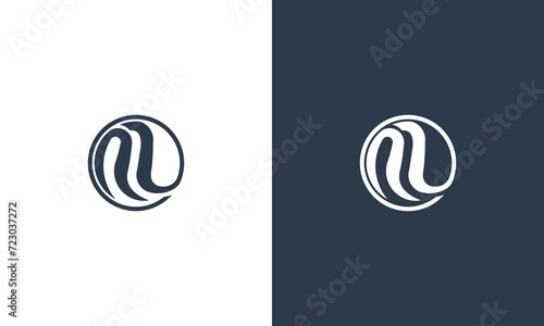 initial M circle logo design vector