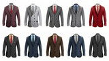 set of suits and ties