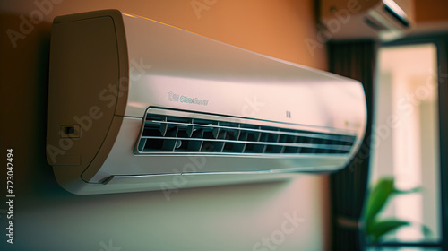 Close - up photo of a wall mounted air conditioner