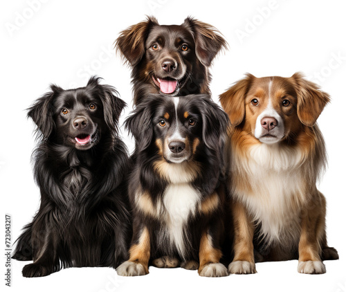 Group of dogs isolated on transparent or white background © Luckyphotos