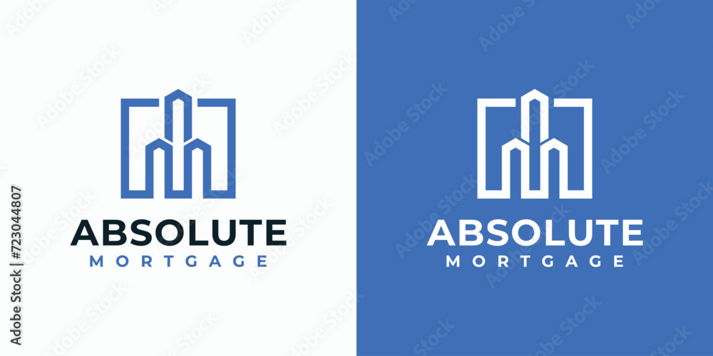 Letter A M initials vector logo design in abstract simple building outline shape. Letter A M initials vector logo design in abstract simple building outline shape.