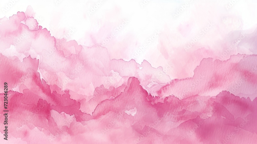 Abstract pink watercolor background with splashes and brush strokes.