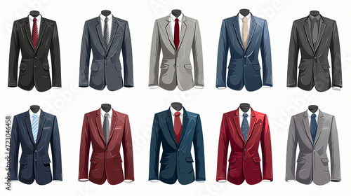 set of suits and ties