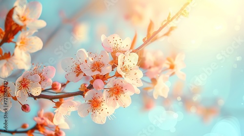 Vibrant Spring Blossoms on a Fresh Background
