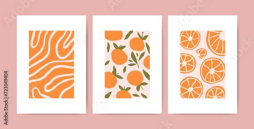 Posters with abstract tangerines or oranges
