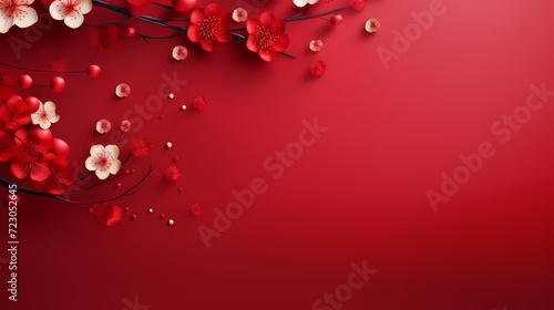 Chinese New Year background, red festive background © Derby