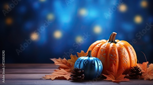 Halloween background and blurred background,blue