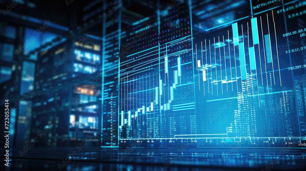 Image of blue economic graph and stock market data Image of blue economic graph and stock market data