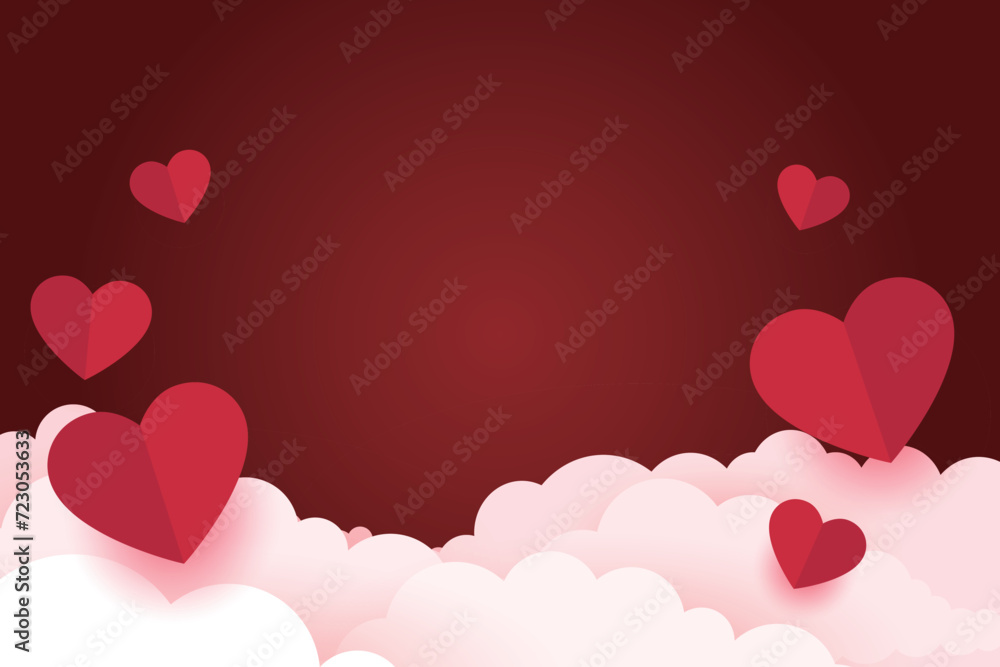 Vector love heart shaped decorative background, Valentine's Day background.