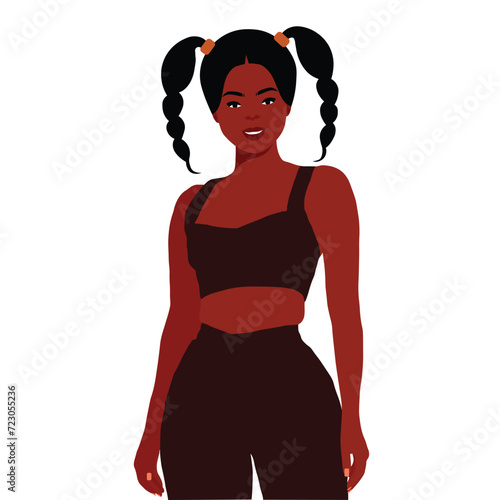 Young stylish black woman in elegant style vector