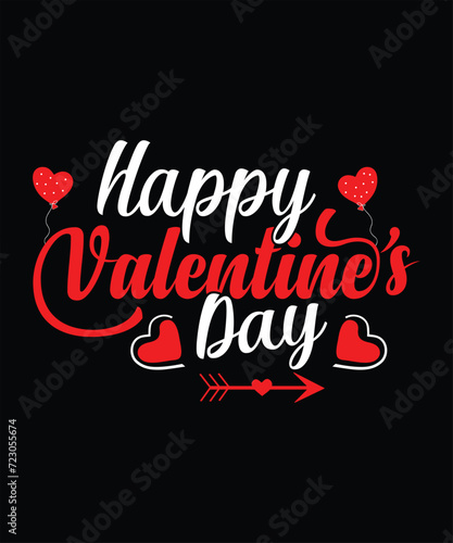 Vector typography happy valentines day t-shirt design, valentine's day illustration
