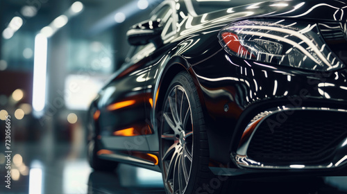 Luxurious showroom with luxurious and elegant black cars © didiksaputra