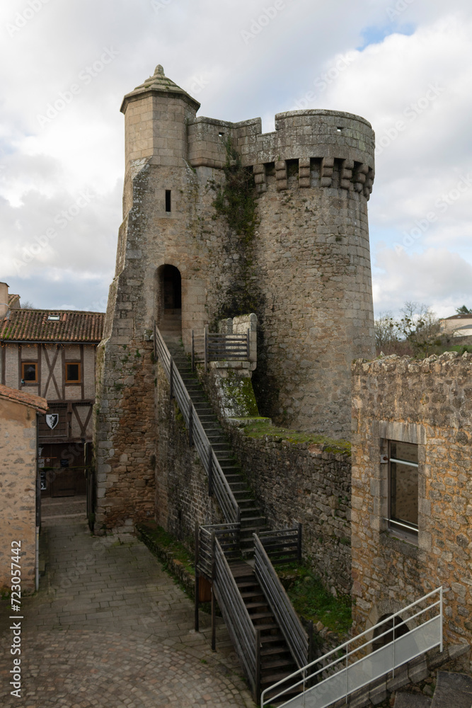 Obraz premium View of The St Jacques Gate in Parthenay, France