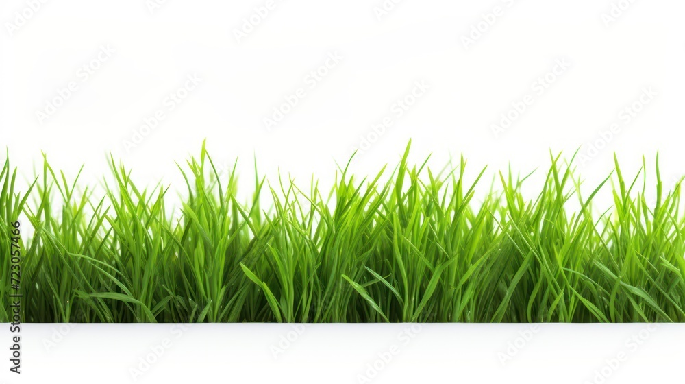 Fototapeta premium A green grass Fresh on a white isolated transparent background.