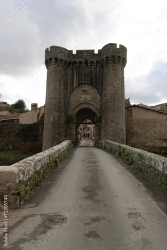 The Saint-Jacques Gate and Bridge, by which mediaeval pilgrims would have entered the town Parthenay, France