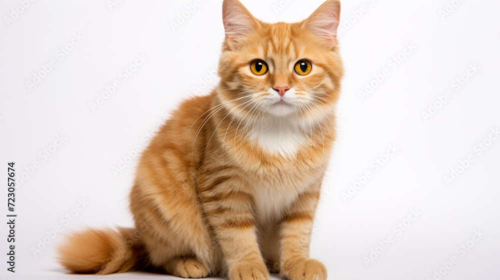 Portrait of a orange tabby cat, looking straight into the camera