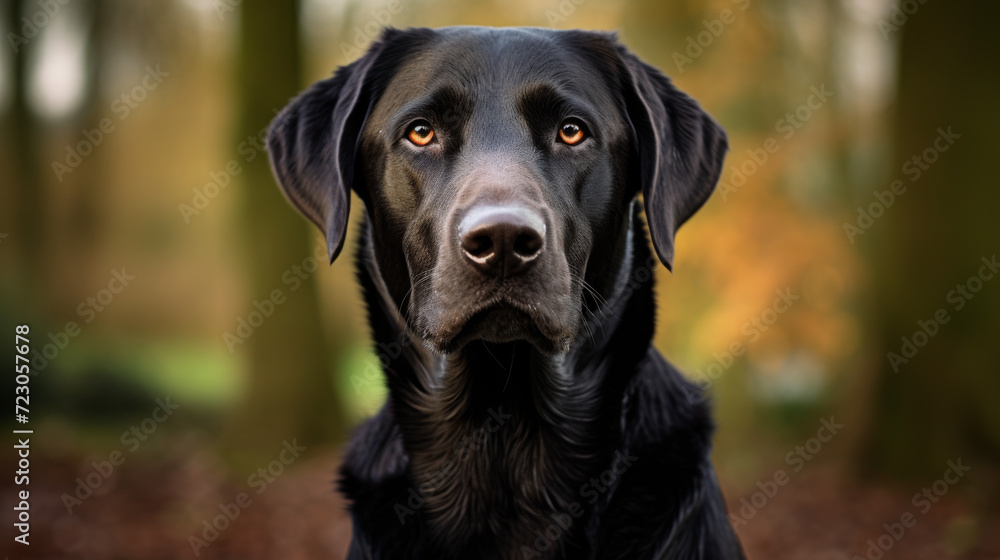 Portrait of a labrador, looking straight into the camera