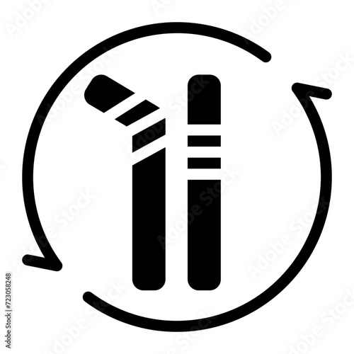 reusable straw glyph icon