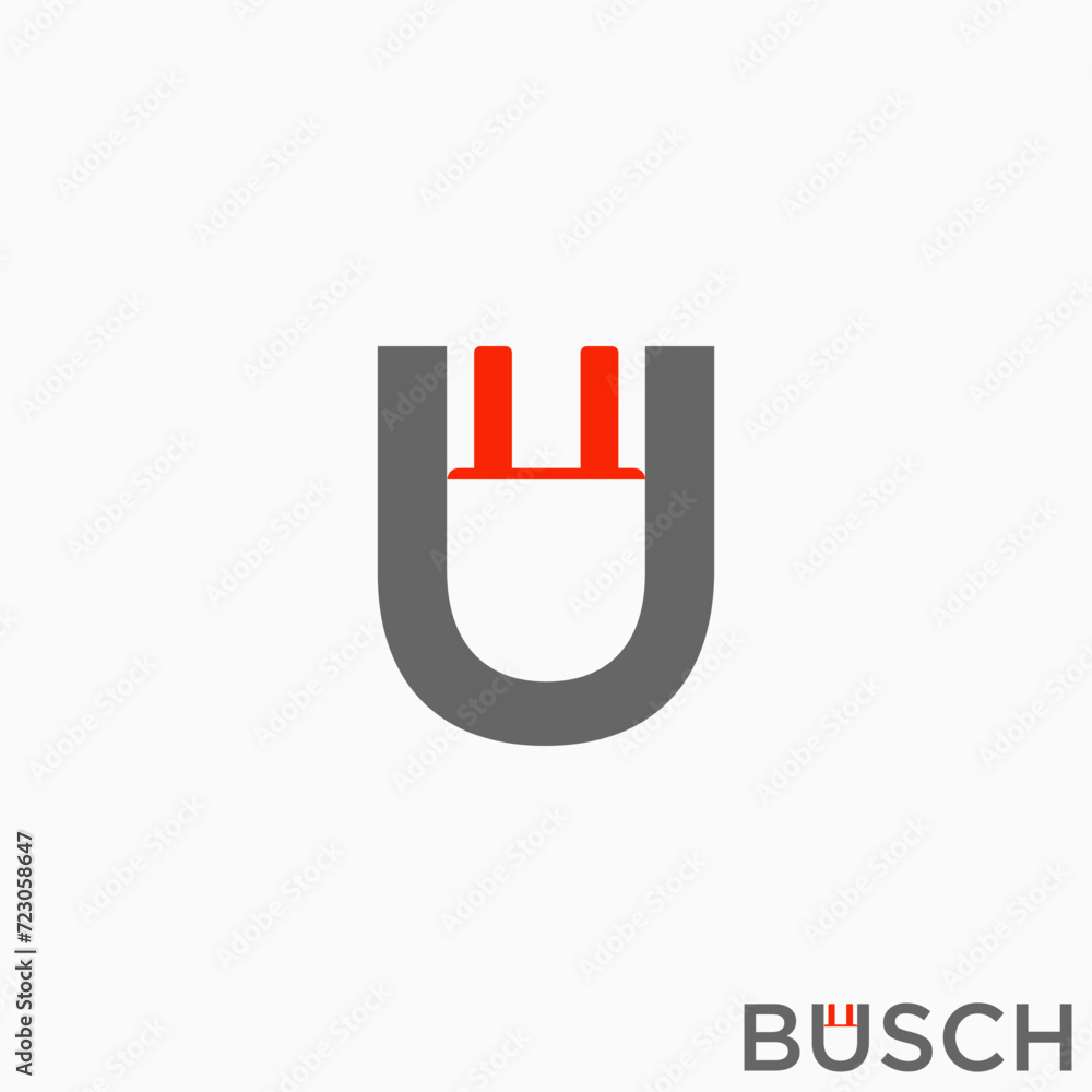 Logo design graphic concept creative premium abstract vector stock letter initial U font with stecker plug. Related to monogram typography electrical Logo design graphic concept creative premium abstract vector stock letter initial U font with stecker plug. Related to monogram typography electrical