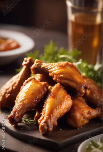 savory chicken wing close-up