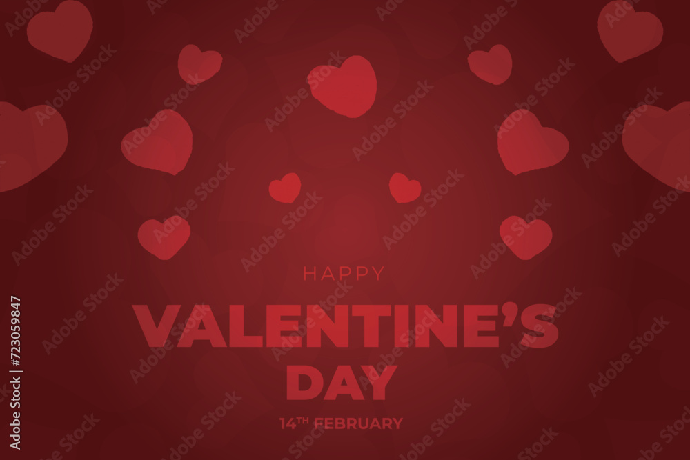 Naklejka premium Vector love heart shaped decorative background, Valentine's Day background.