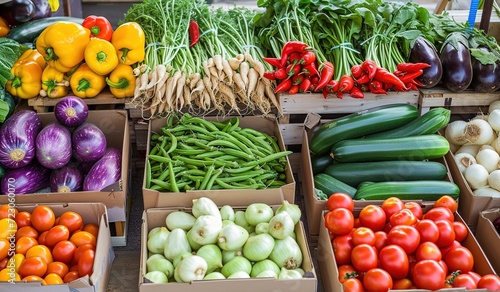 Fresh organic vegetables at your local farmers market - a colorful selection for a healthy lifestyle