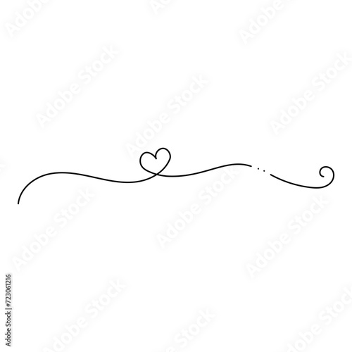 One continuous line drawing of a small heart. Romantic symbol for greeting card decoration or web banner in simple line art